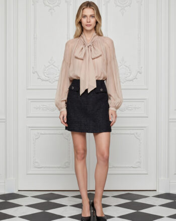 Caroline tweed skirt black