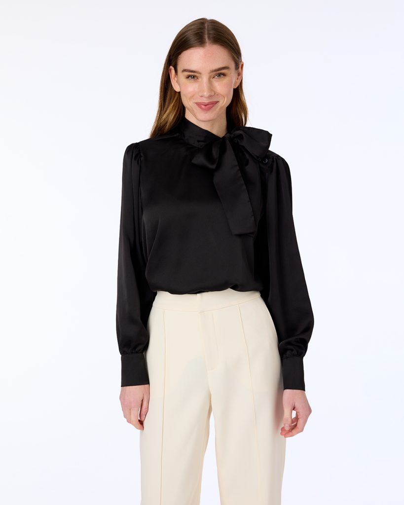 Bea bow blouse black