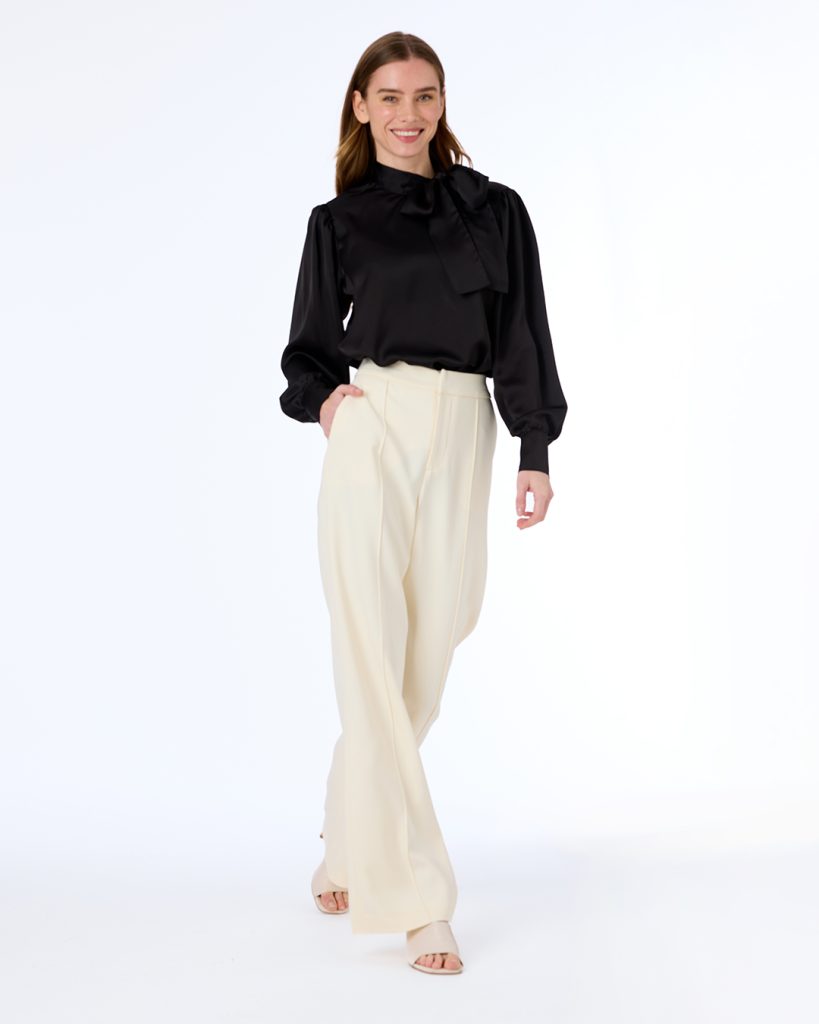 Bea bow blouse black
