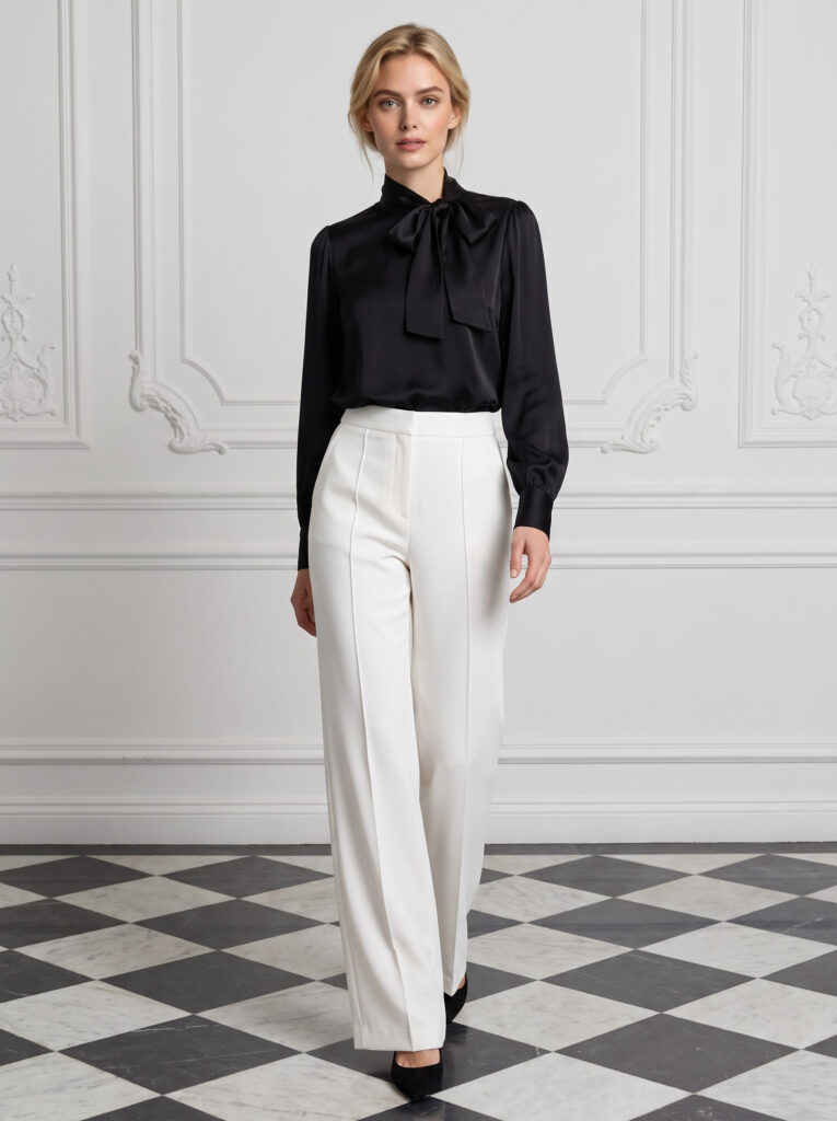 Bea bow blouse black