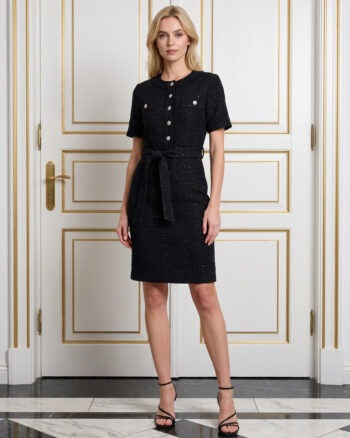 Nadia tweed dress black