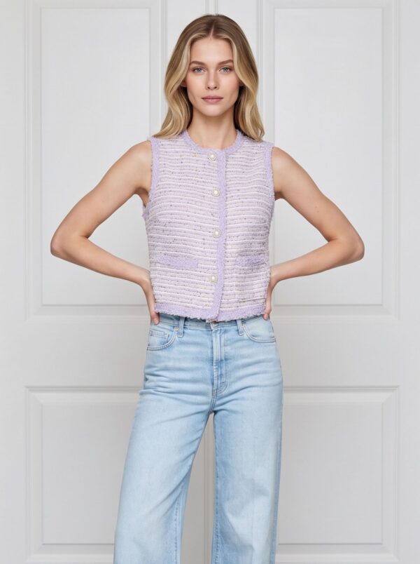 Loreen tweed vest purple