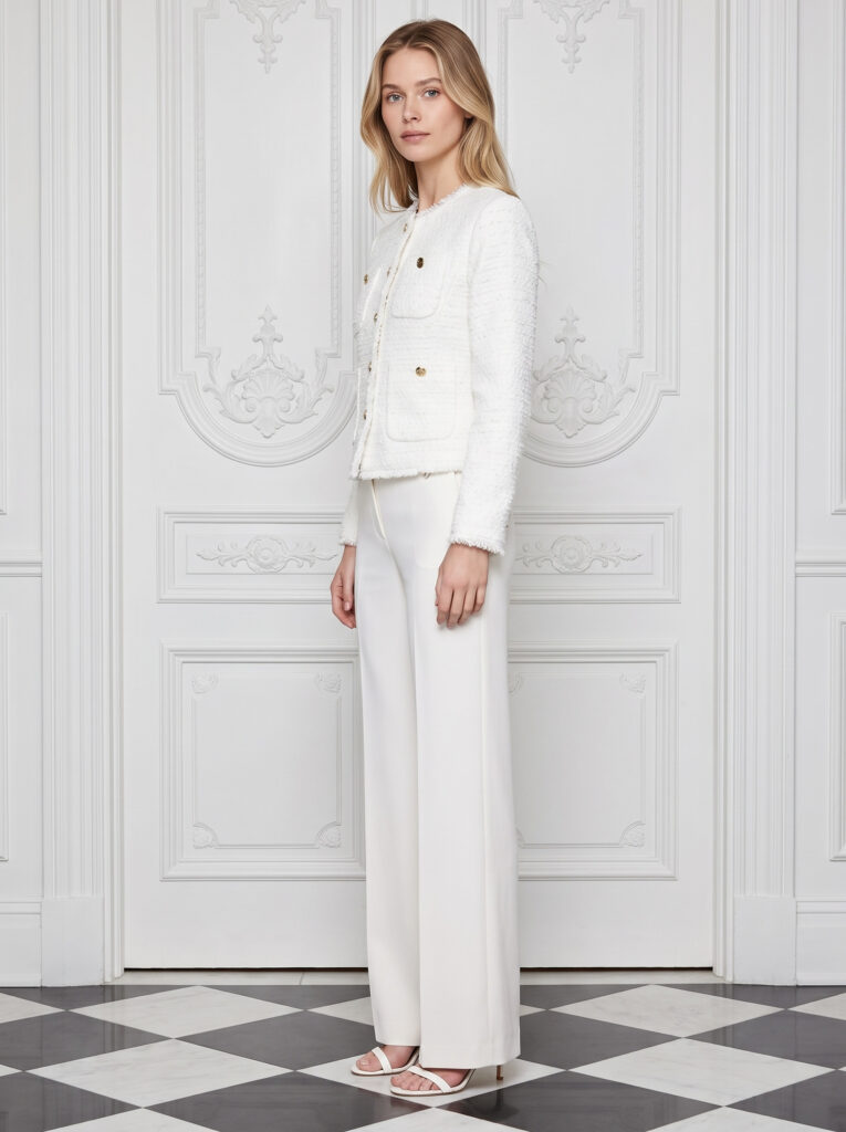 Alexandra tweed jacket white