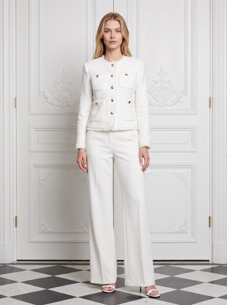 Alexandra tweed jacket white