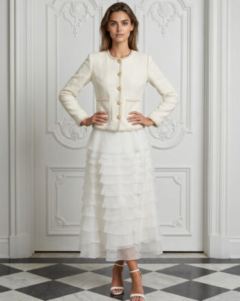 Alexa tweed jacket Cream White