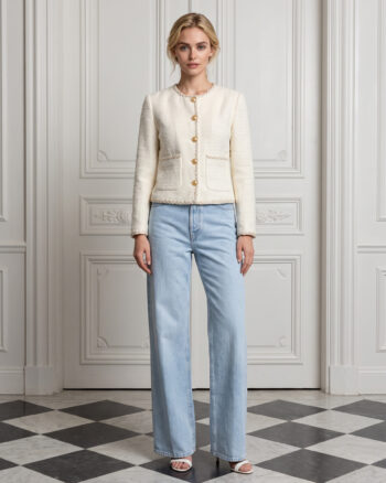 Alexa tweed jacket Cream White