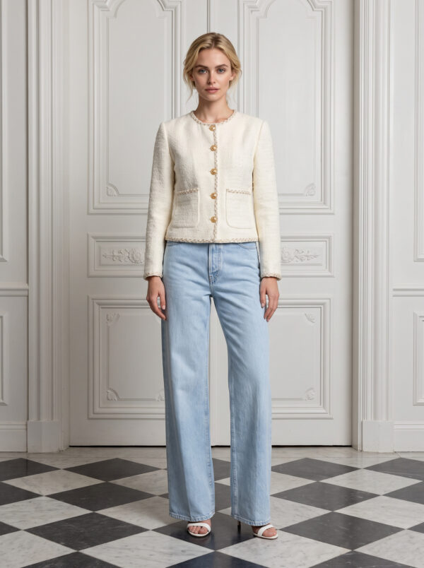 Alexa tweed jacket Cream White