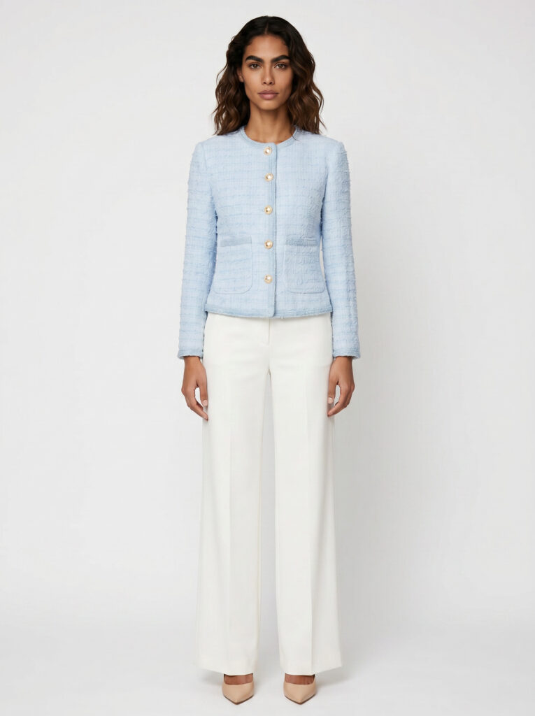 Alexa tweed jacket Light Blue