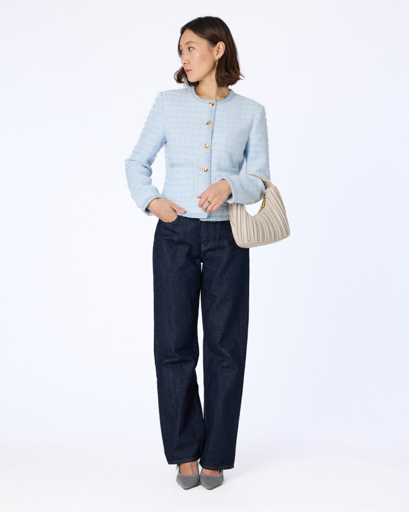 Alexa tweed jacket Light Blue
