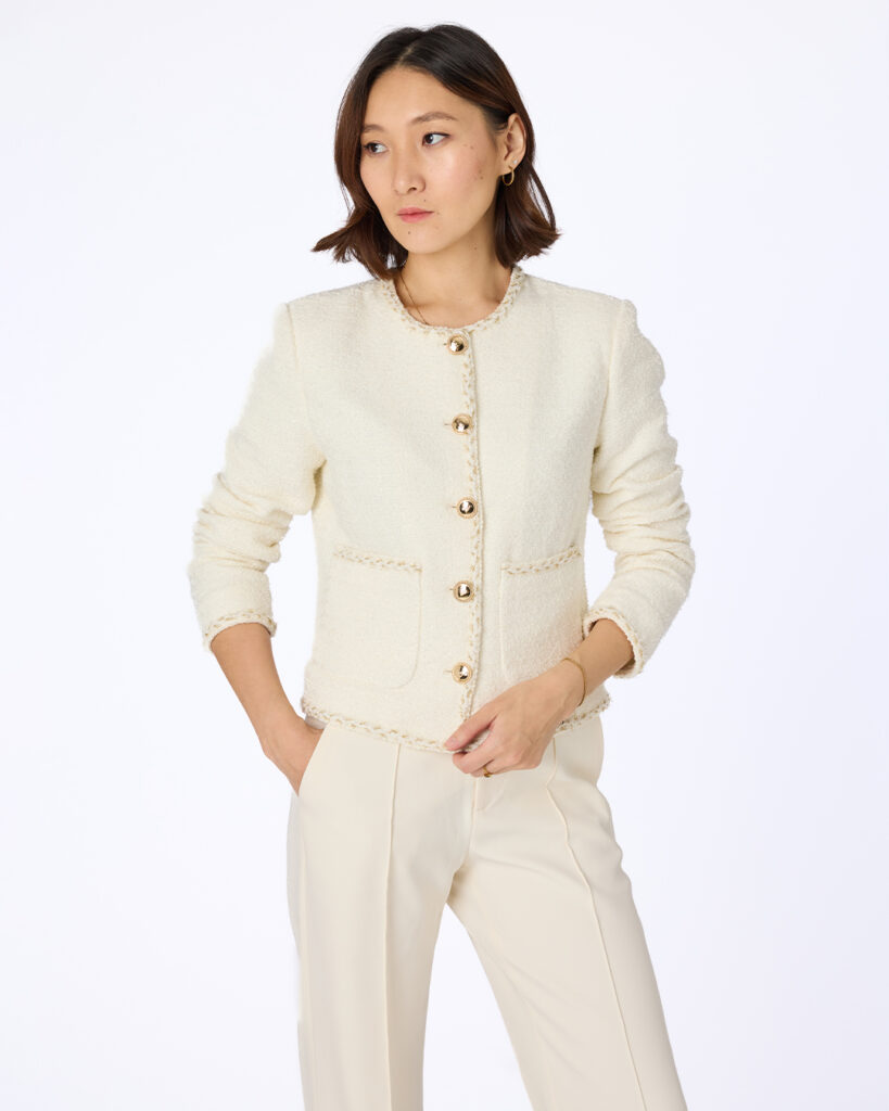 Alexa tweed jacket Cream White