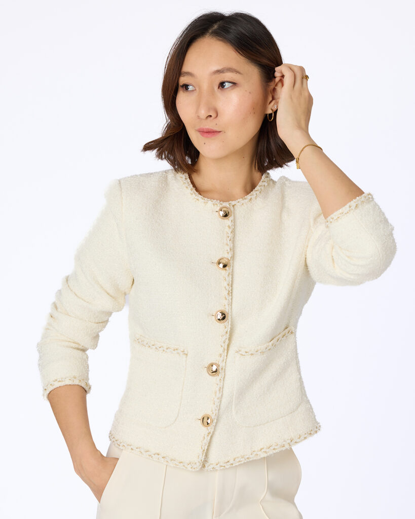 Alexa tweed jacket Cream White