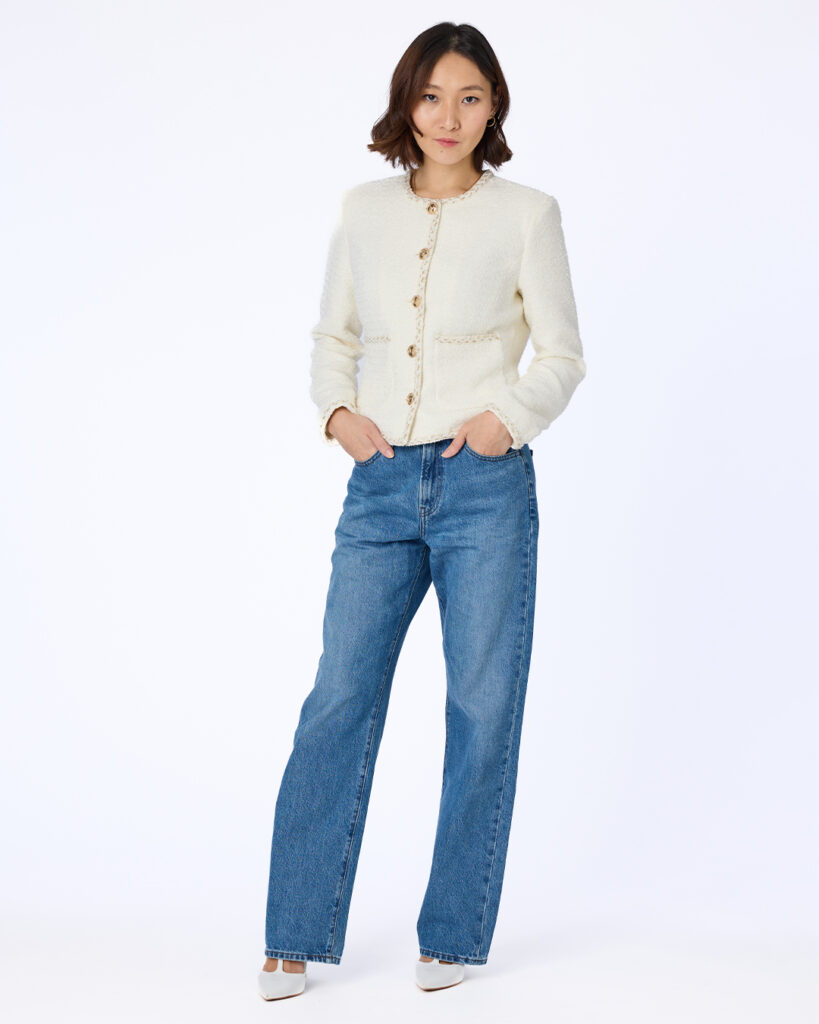 Alexa tweed jacket Cream White