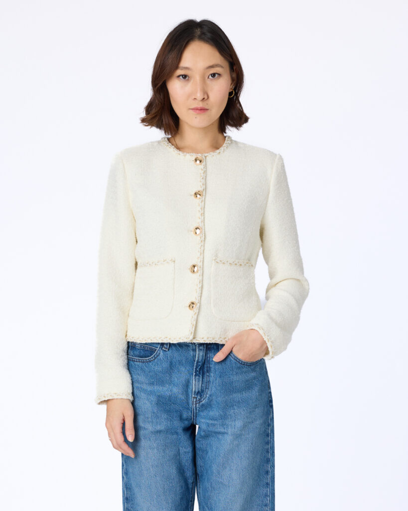 Alexa tweed jacket Cream White