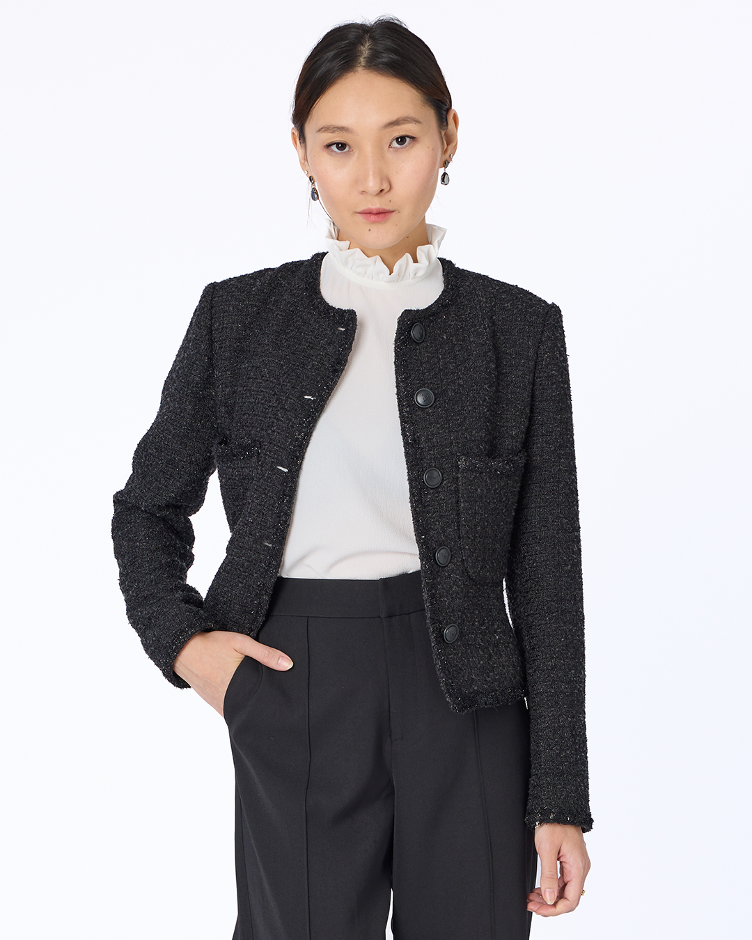 Alexa tweed jacket Black