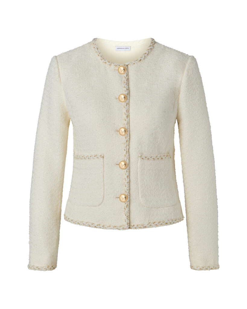 Alexa tweed jacket Cream White