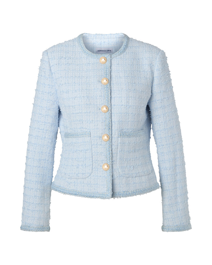 Alexa tweed jacket Light Blue