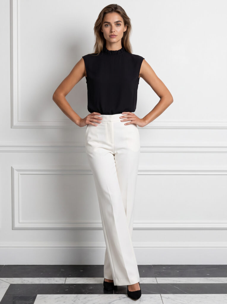 Emily frill top black
