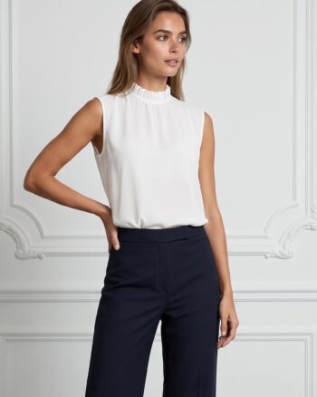 Emily frill blouse white