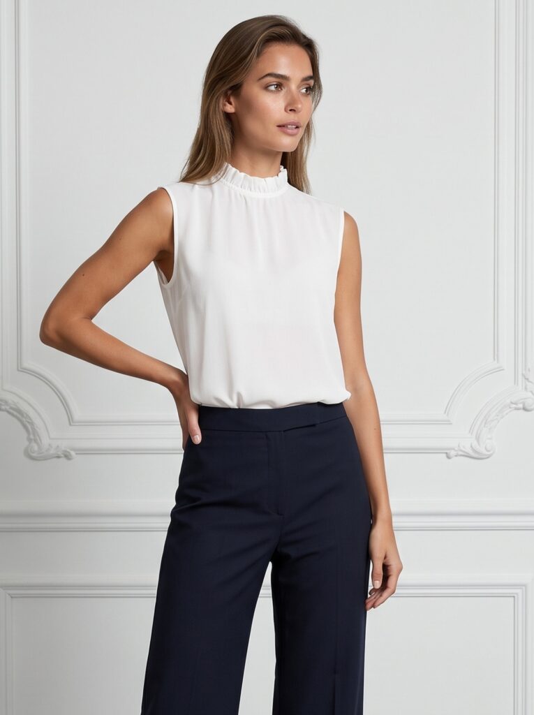 Emily frill blouse white