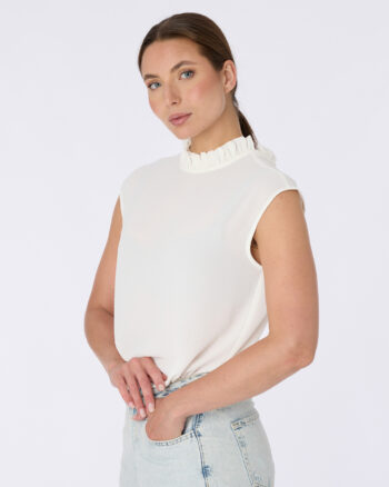 Emily frill blouse white
