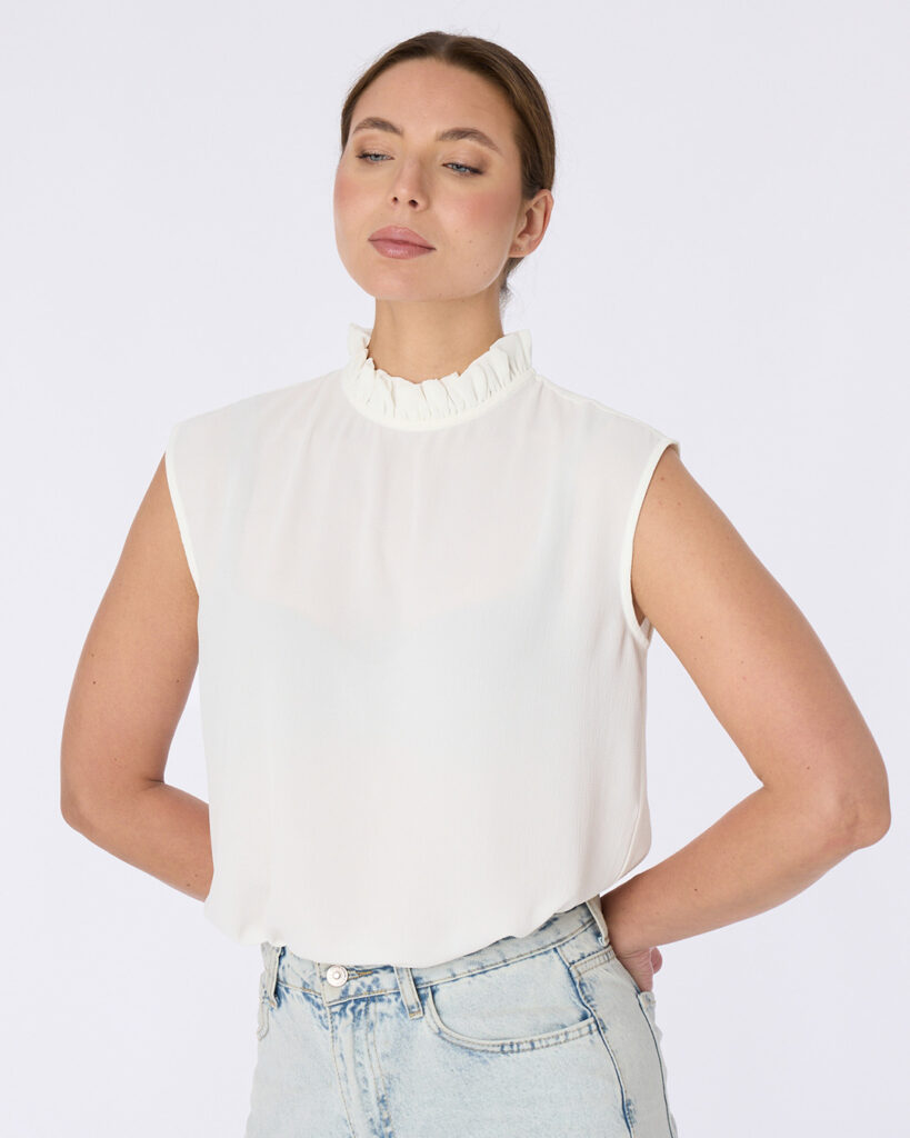 Emily frill blouse white