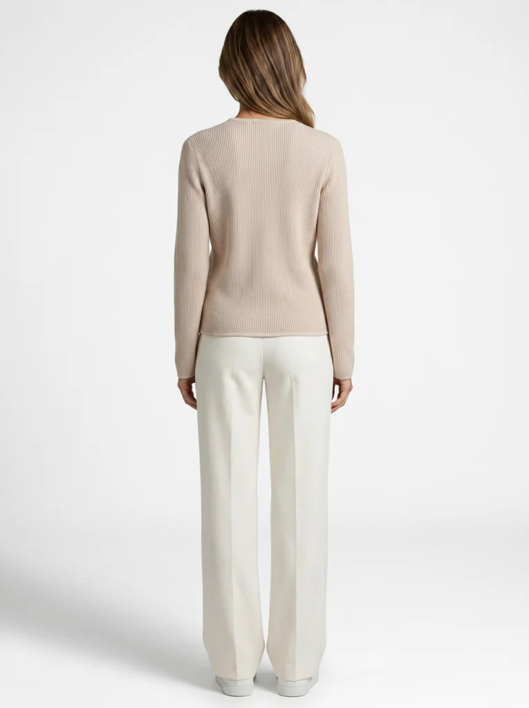 Nova down-paneled knitted jacket beige