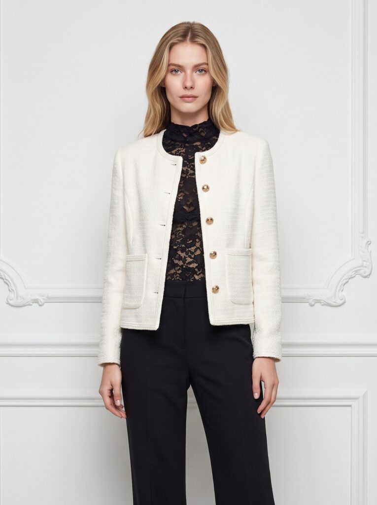 Alexa tweed jacket White