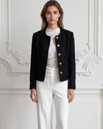 Alexa tweed jacket Black